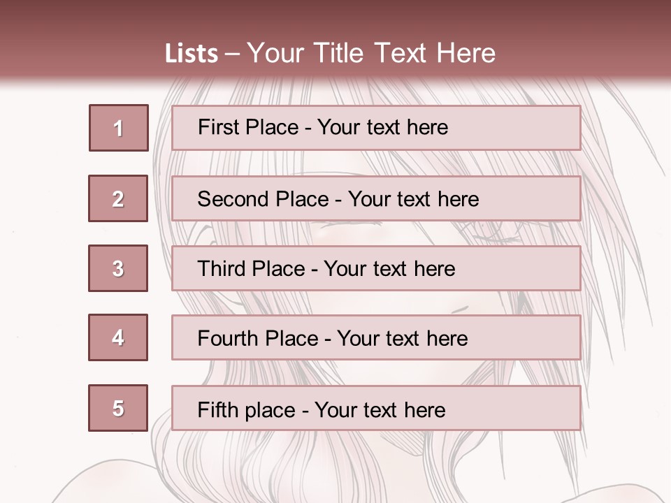 A Woman With Pink Hair And Blue Eyes PowerPoint Template