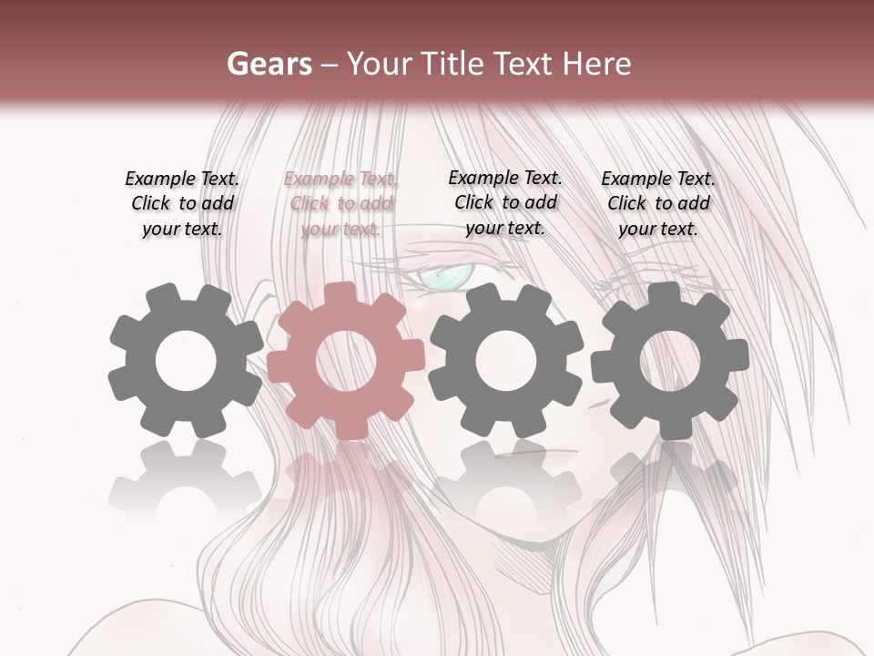 A Woman With Pink Hair And Blue Eyes PowerPoint Template