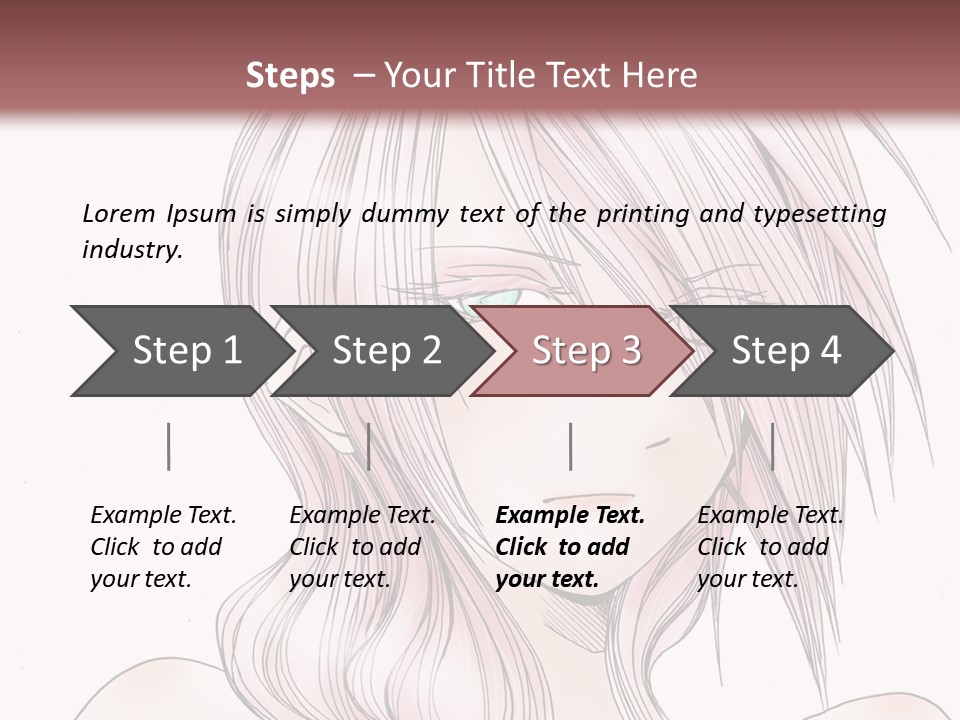 A Woman With Pink Hair And Blue Eyes PowerPoint Template