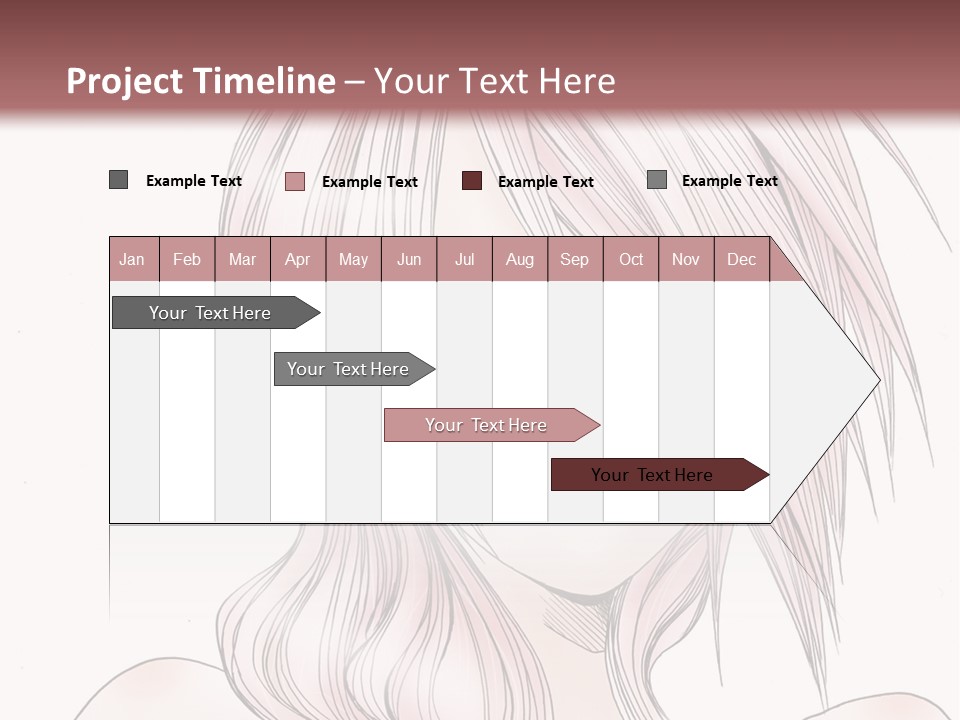 A Woman With Pink Hair And Blue Eyes PowerPoint Template