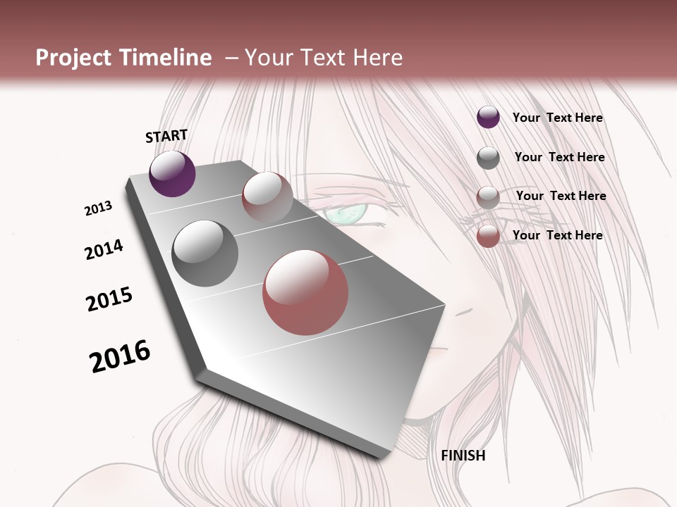 A Woman With Pink Hair And Blue Eyes PowerPoint Template