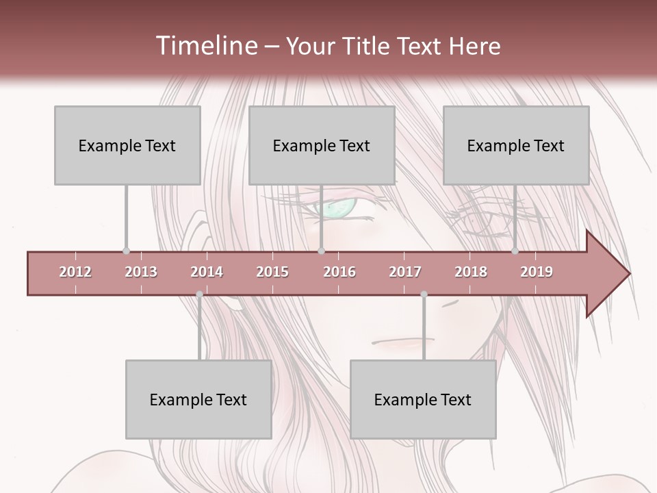 A Woman With Pink Hair And Blue Eyes PowerPoint Template