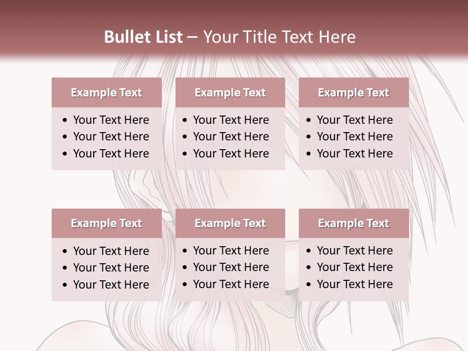 A Woman With Pink Hair And Blue Eyes PowerPoint Template