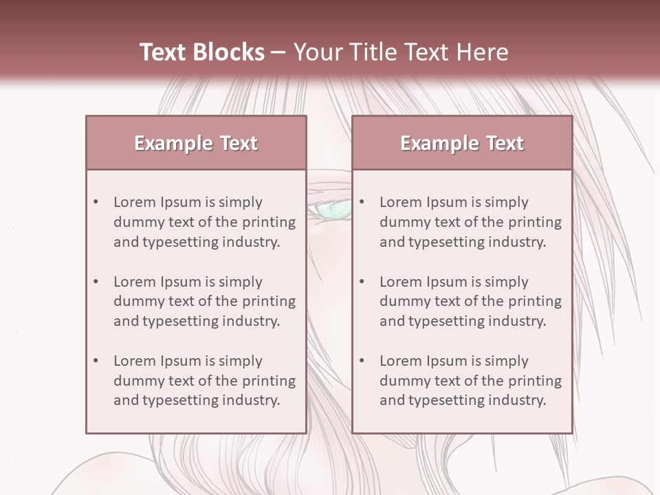 A Woman With Pink Hair And Blue Eyes PowerPoint Template