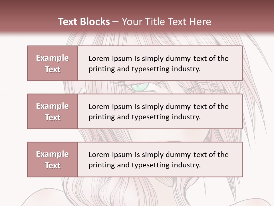 A Woman With Pink Hair And Blue Eyes PowerPoint Template