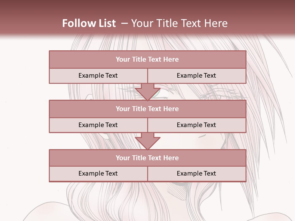 A Woman With Pink Hair And Blue Eyes PowerPoint Template