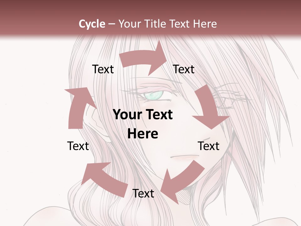 A Woman With Pink Hair And Blue Eyes PowerPoint Template