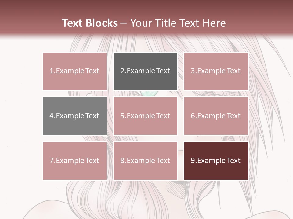 A Woman With Pink Hair And Blue Eyes PowerPoint Template