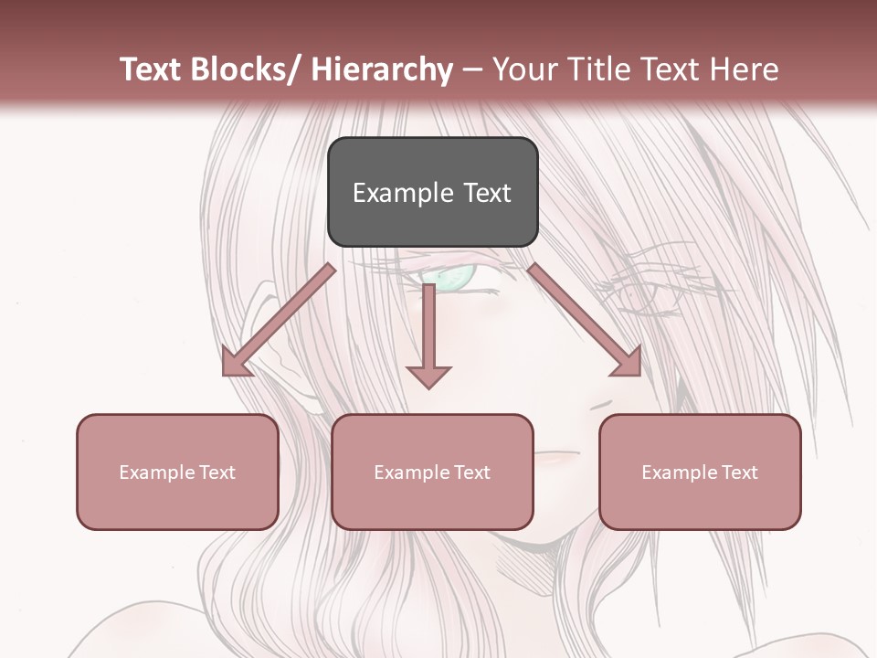 A Woman With Pink Hair And Blue Eyes PowerPoint Template