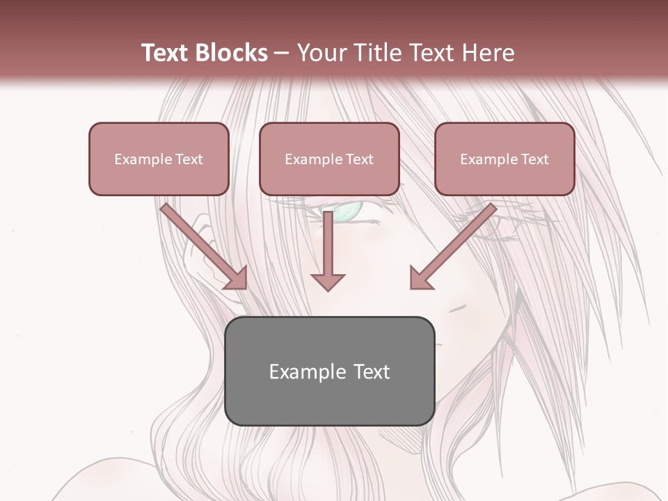 A Woman With Pink Hair And Blue Eyes PowerPoint Template