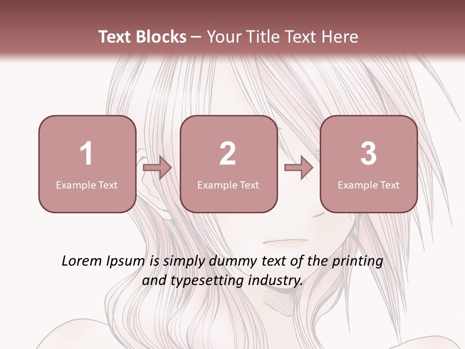 A Woman With Pink Hair And Blue Eyes PowerPoint Template