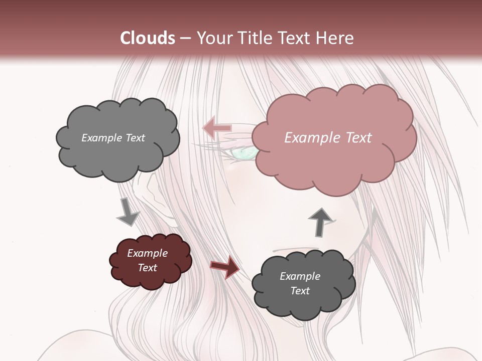 A Woman With Pink Hair And Blue Eyes PowerPoint Template