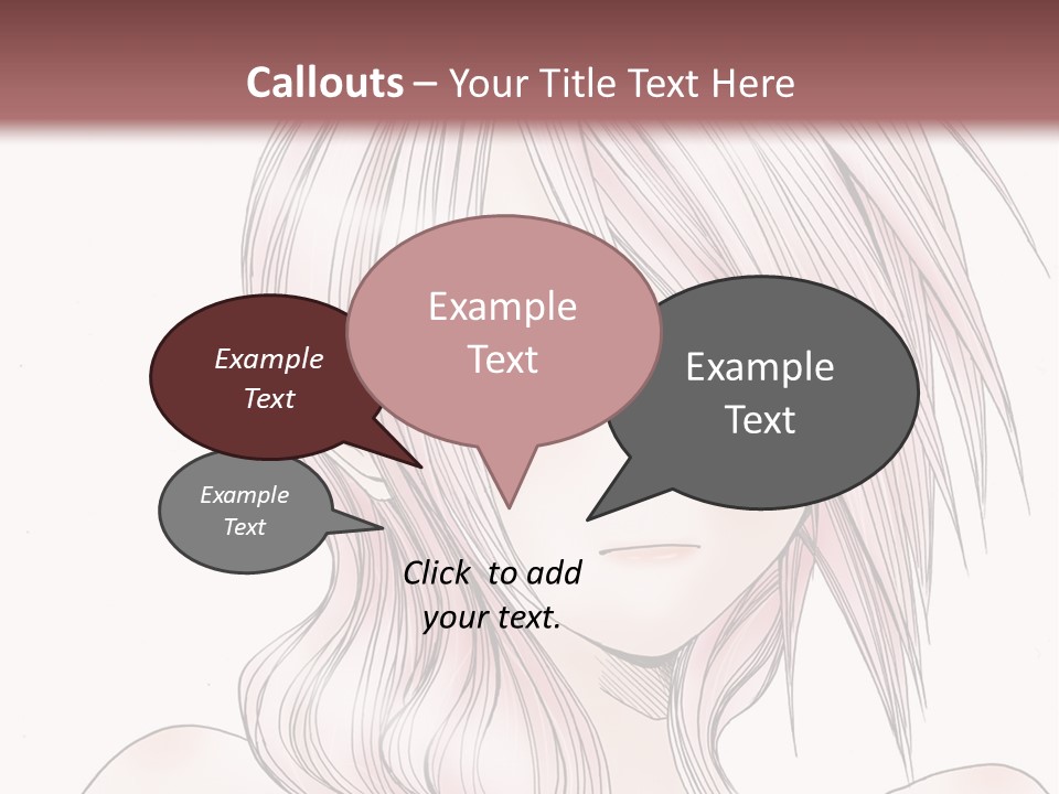 A Woman With Pink Hair And Blue Eyes PowerPoint Template