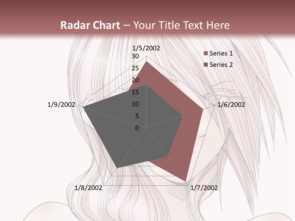 A Woman With Pink Hair And Blue Eyes PowerPoint Template