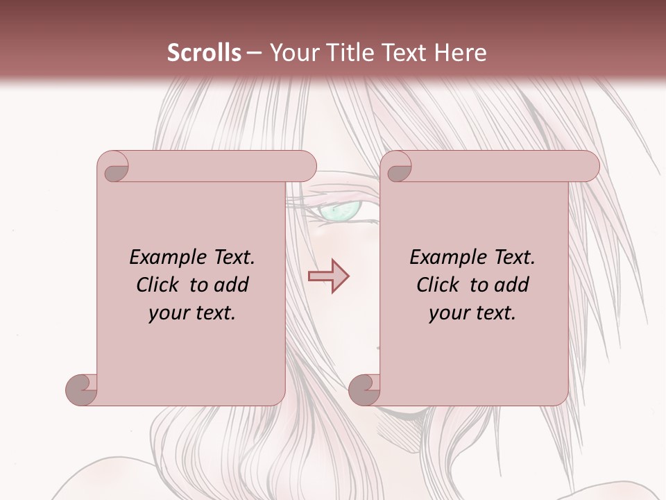 A Woman With Pink Hair And Blue Eyes PowerPoint Template