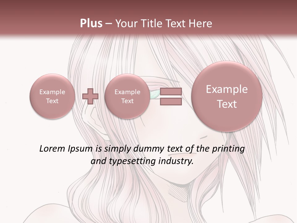 A Woman With Pink Hair And Blue Eyes PowerPoint Template