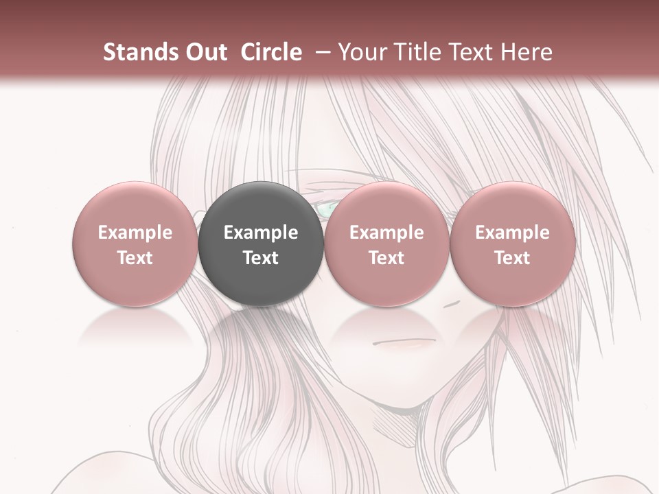 A Woman With Pink Hair And Blue Eyes PowerPoint Template