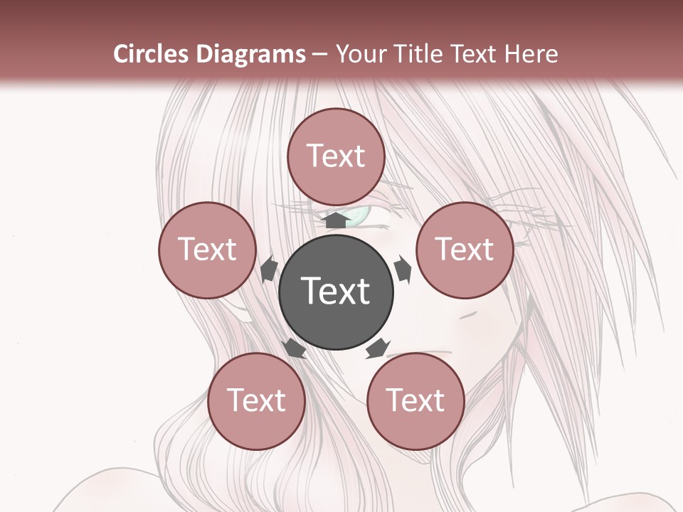 A Woman With Pink Hair And Blue Eyes PowerPoint Template