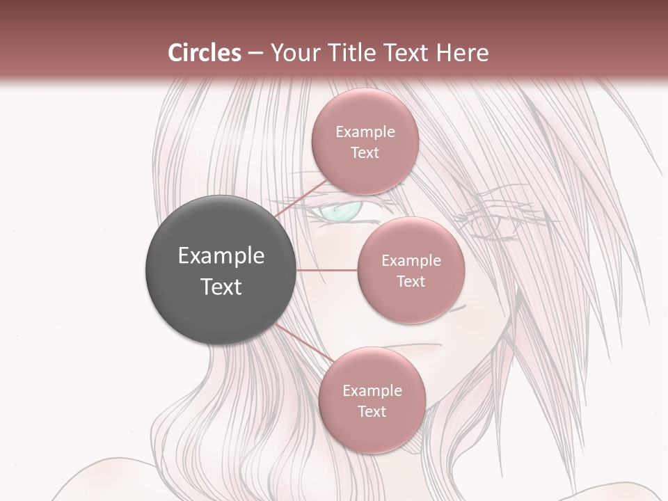 A Woman With Pink Hair And Blue Eyes PowerPoint Template