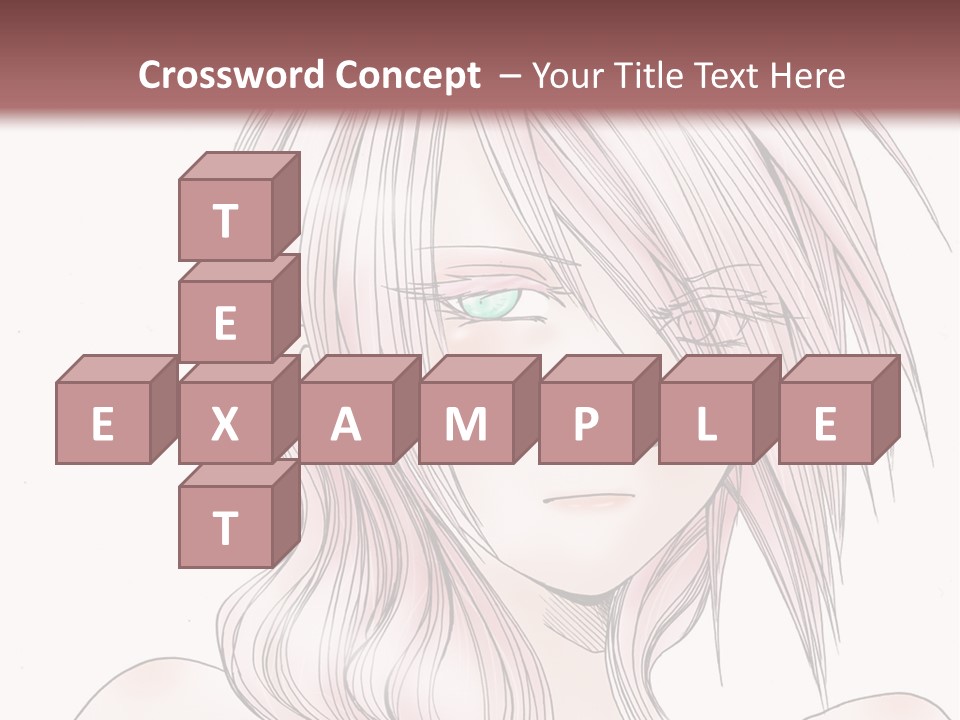 A Woman With Pink Hair And Blue Eyes PowerPoint Template