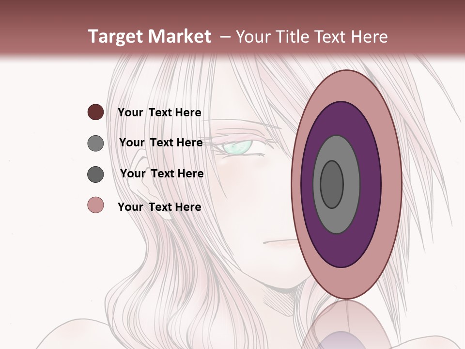 A Woman With Pink Hair And Blue Eyes PowerPoint Template