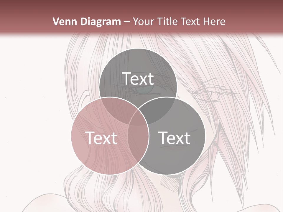 A Woman With Pink Hair And Blue Eyes PowerPoint Template