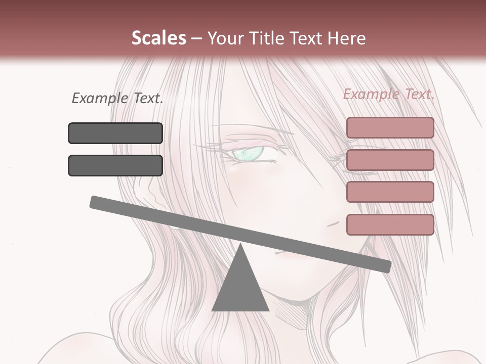 A Woman With Pink Hair And Blue Eyes PowerPoint Template