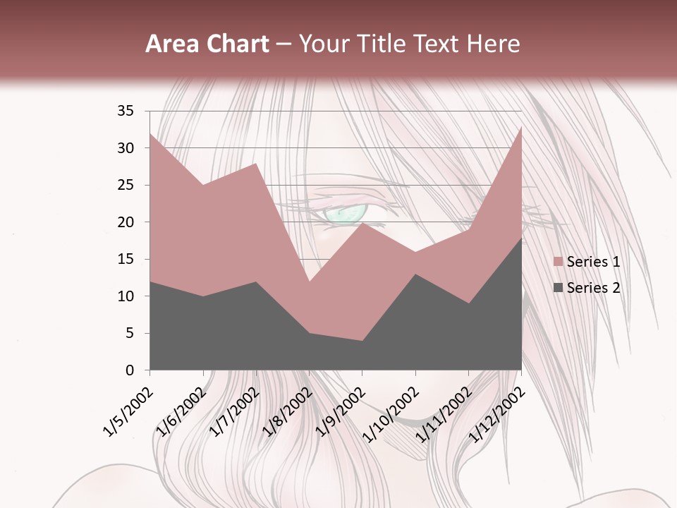 A Woman With Pink Hair And Blue Eyes PowerPoint Template