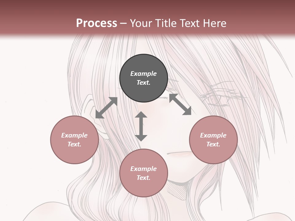 A Woman With Pink Hair And Blue Eyes PowerPoint Template