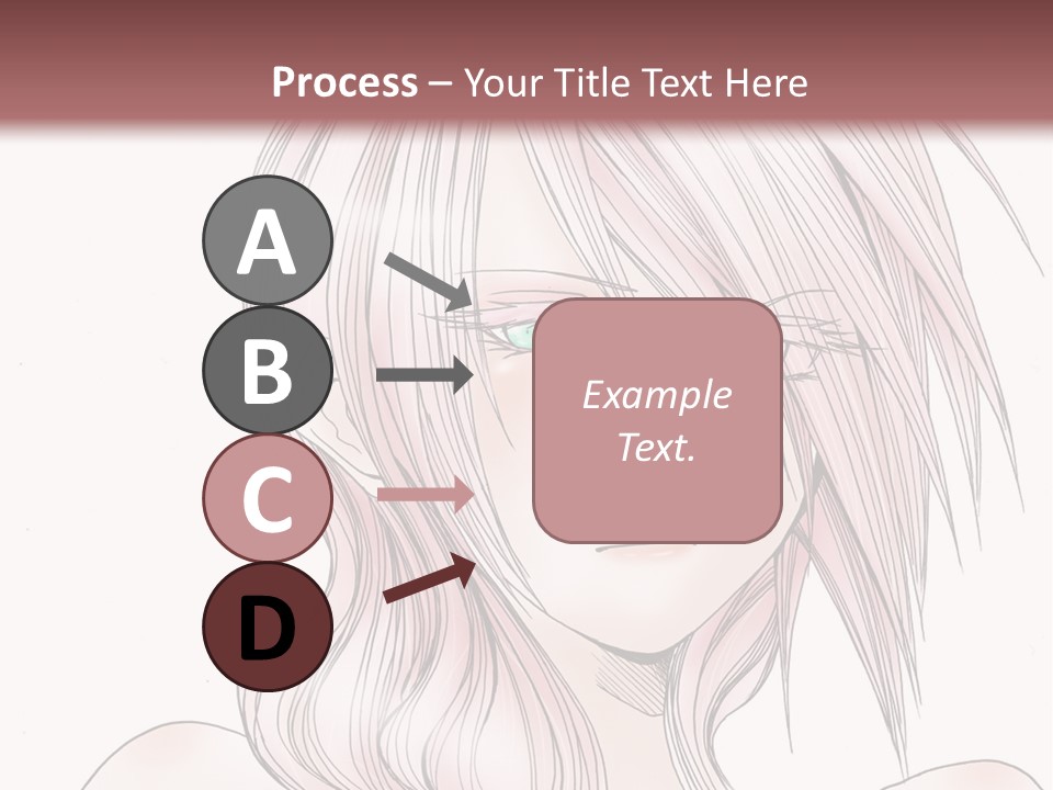 A Woman With Pink Hair And Blue Eyes PowerPoint Template
