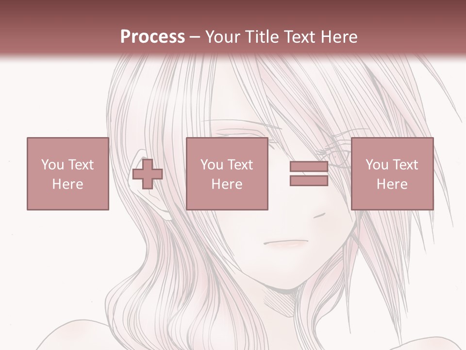 A Woman With Pink Hair And Blue Eyes PowerPoint Template