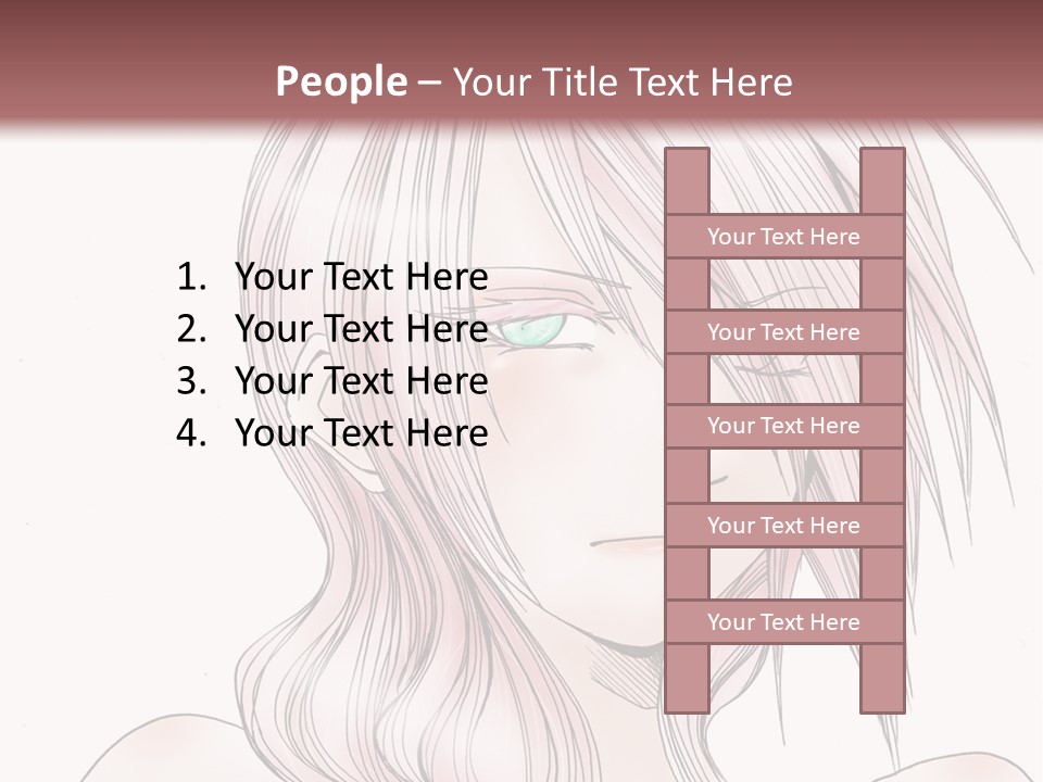 A Woman With Pink Hair And Blue Eyes PowerPoint Template