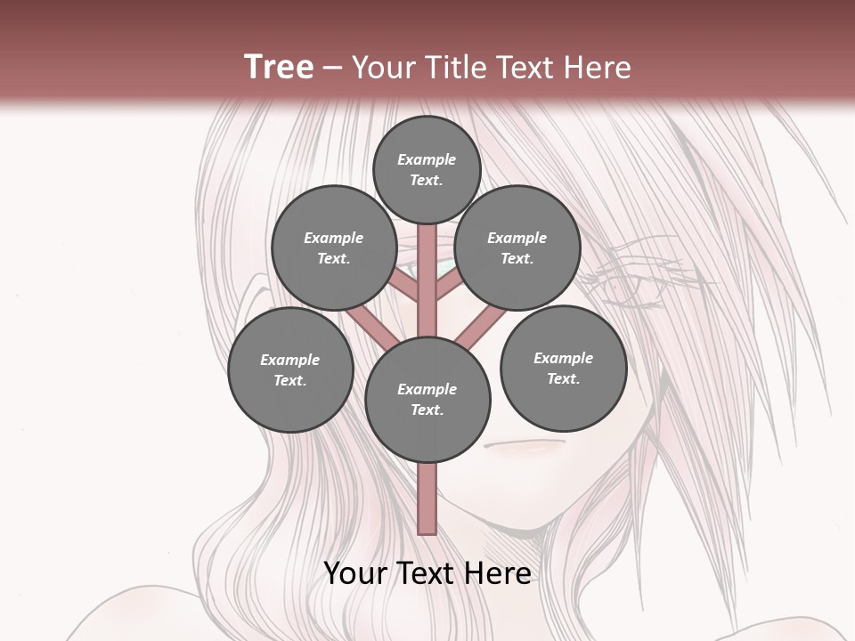 A Woman With Pink Hair And Blue Eyes PowerPoint Template