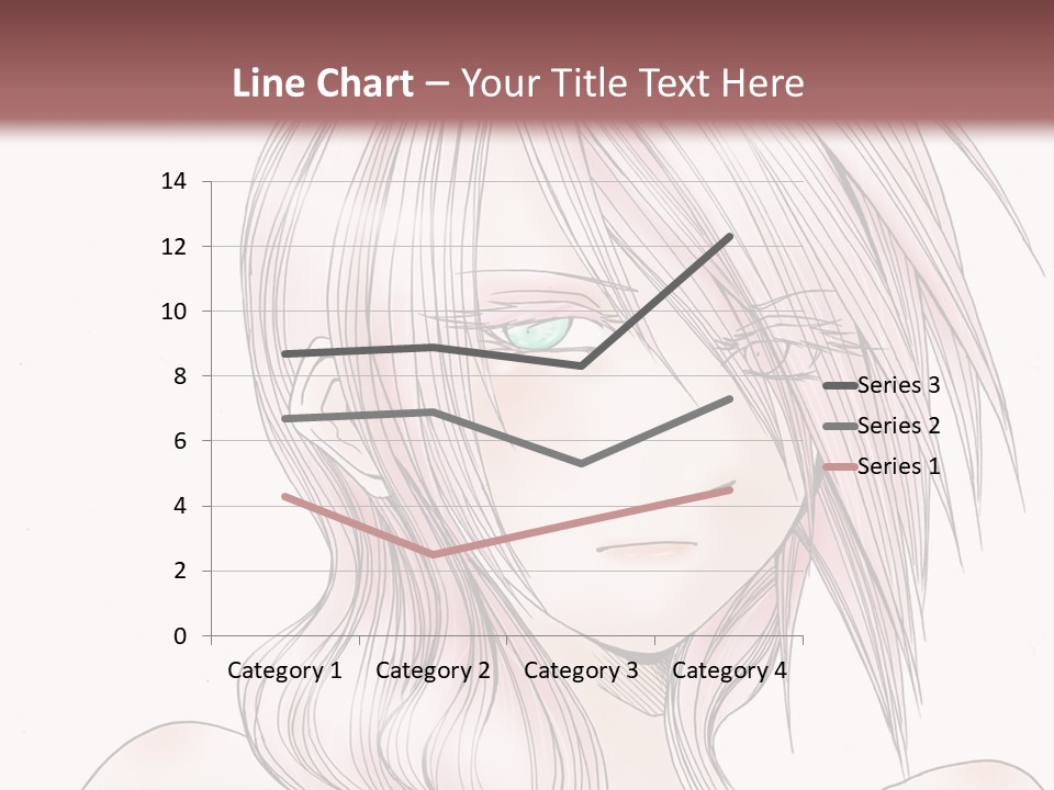 A Woman With Pink Hair And Blue Eyes PowerPoint Template