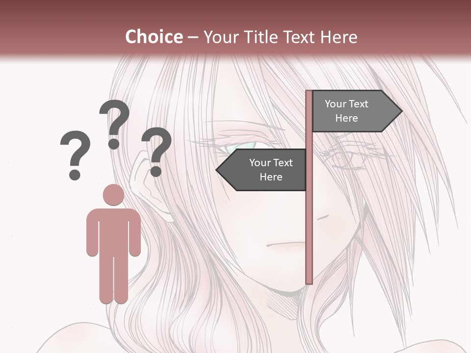 A Woman With Pink Hair And Blue Eyes PowerPoint Template
