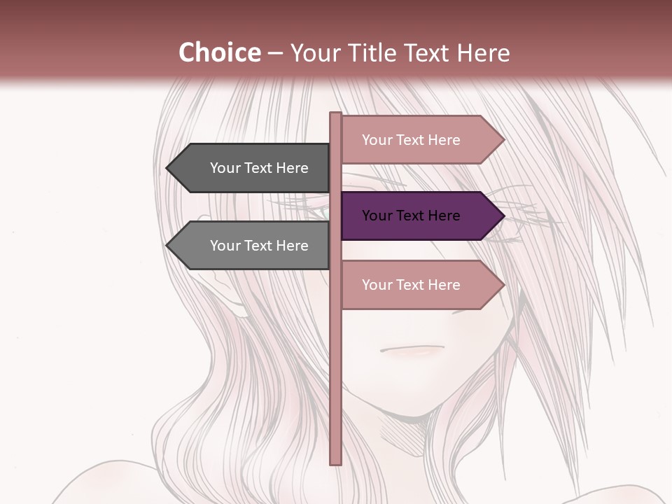 A Woman With Pink Hair And Blue Eyes PowerPoint Template