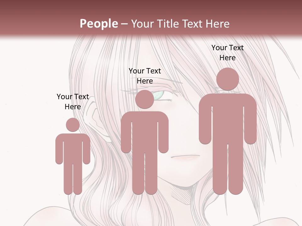 A Woman With Pink Hair And Blue Eyes PowerPoint Template