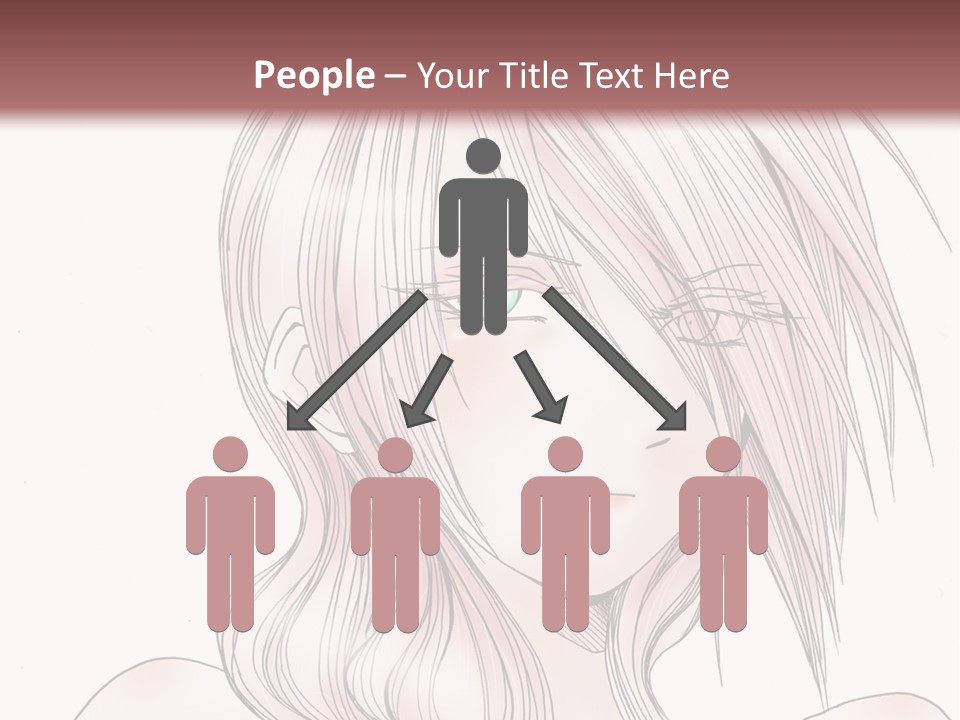A Woman With Pink Hair And Blue Eyes PowerPoint Template