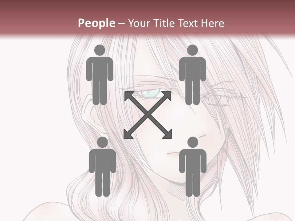 A Woman With Pink Hair And Blue Eyes PowerPoint Template