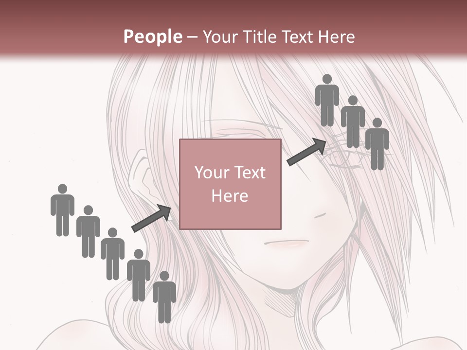 A Woman With Pink Hair And Blue Eyes PowerPoint Template