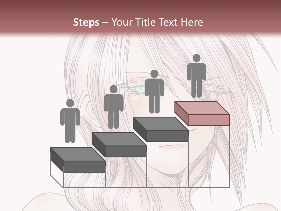A Woman With Pink Hair And Blue Eyes PowerPoint Template