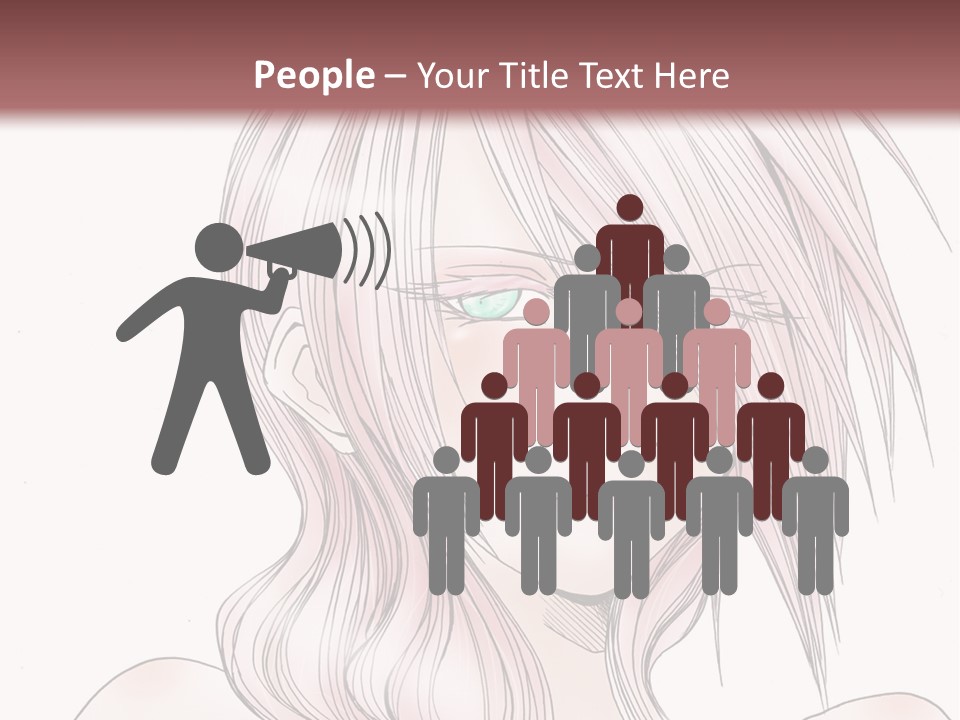 A Woman With Pink Hair And Blue Eyes PowerPoint Template