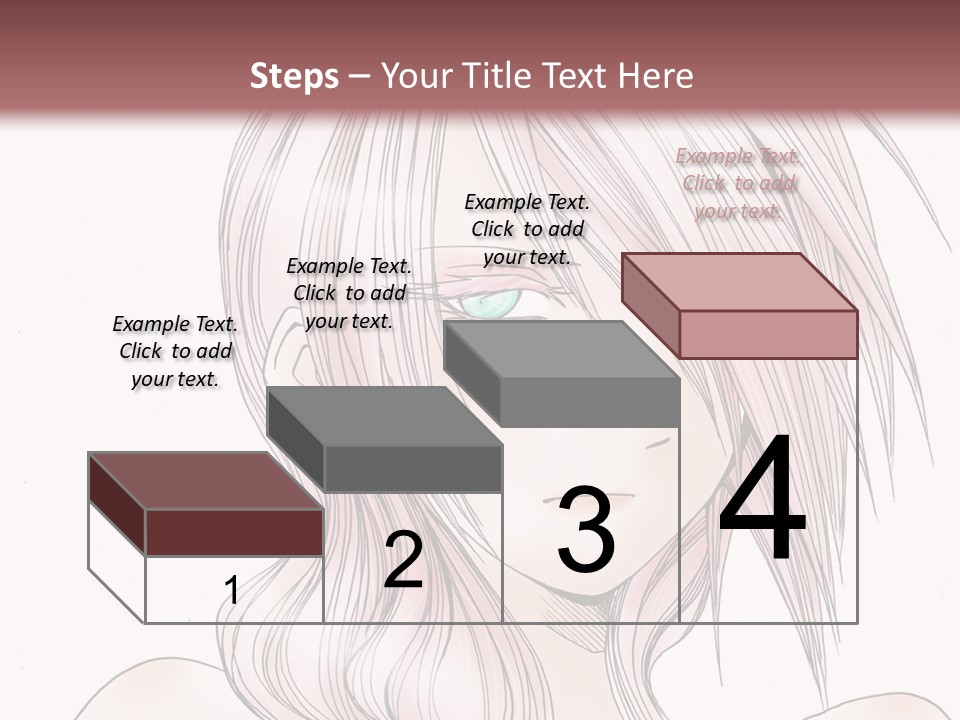 A Woman With Pink Hair And Blue Eyes PowerPoint Template