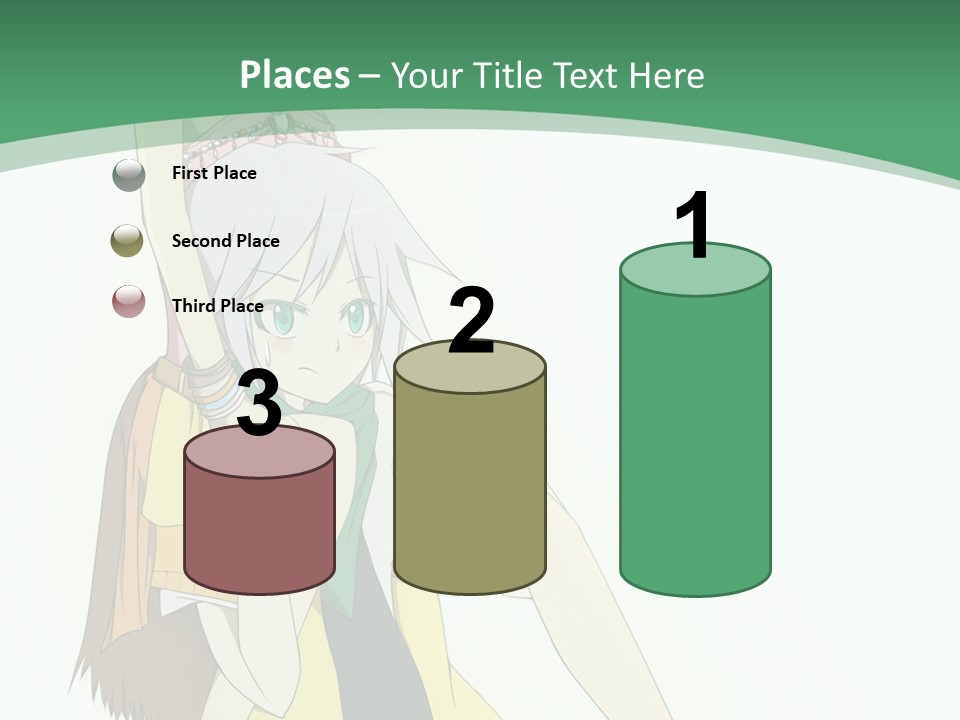 A Couple Of Anime Characters With A Green Background PowerPoint Template