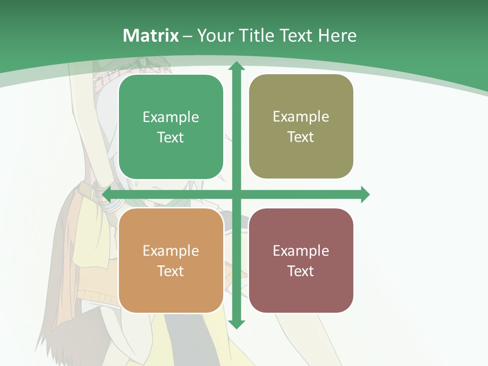 A Couple Of Anime Characters With A Green Background PowerPoint Template