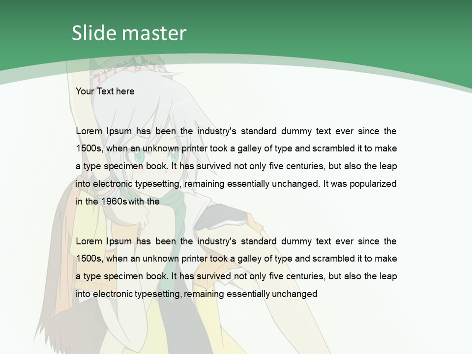 A Couple Of Anime Characters With A Green Background PowerPoint Template