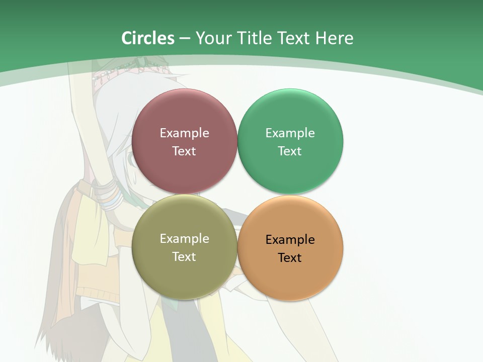 A Couple Of Anime Characters With A Green Background PowerPoint Template