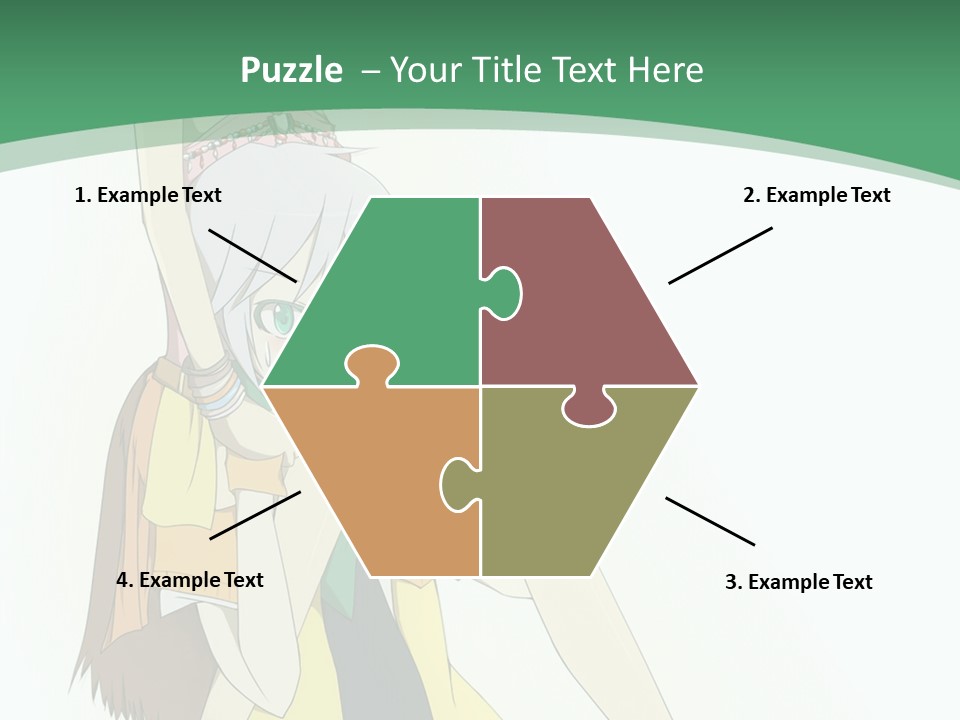 A Couple Of Anime Characters With A Green Background PowerPoint Template