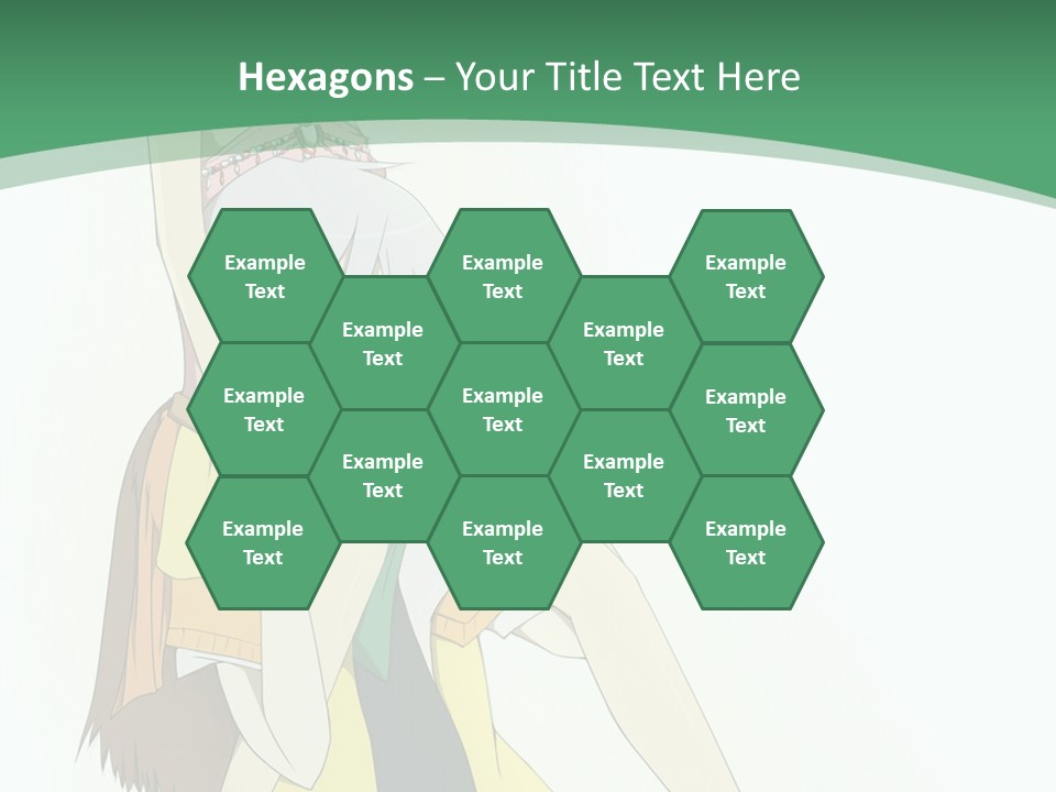 A Couple Of Anime Characters With A Green Background PowerPoint Template