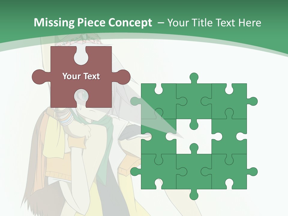 A Couple Of Anime Characters With A Green Background PowerPoint Template